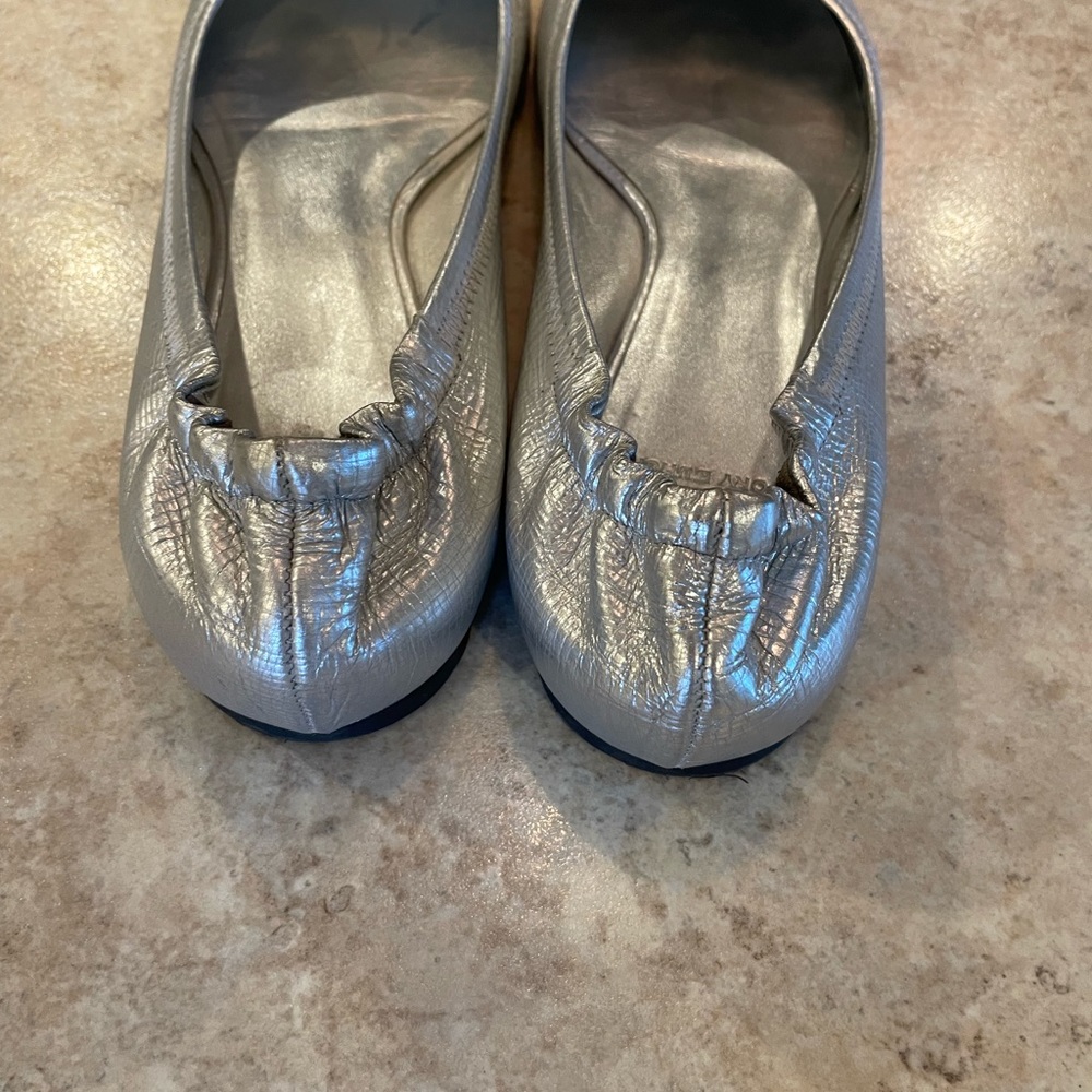 Tory Burch Reva flats silver